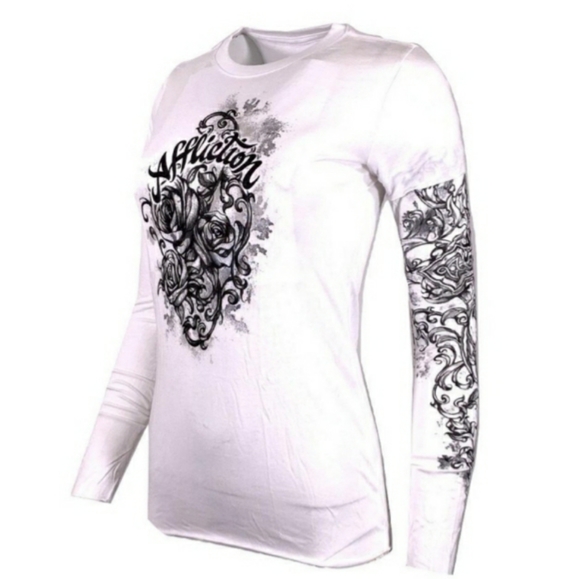 Affliction Tops - *SOLD* Affliction2X womens long sleeve 2fer shirt